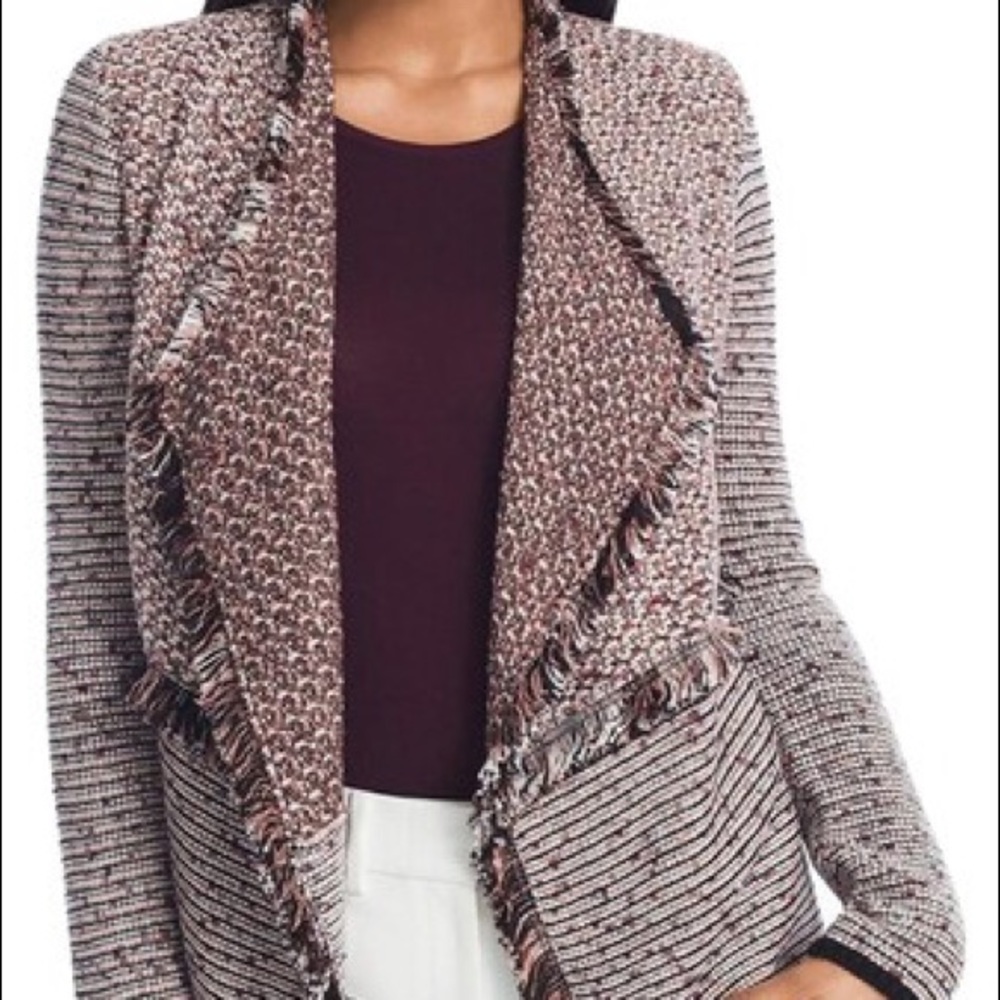 White House Black Market Pink Knit Waterfall Sweater (Sz XL) Minor Flaws
